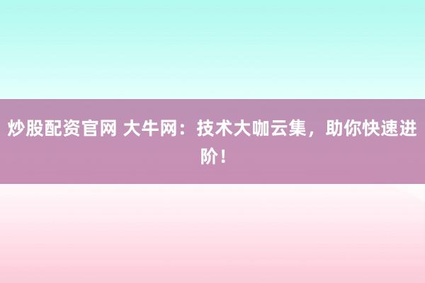 炒股配资官网 大牛网：技术大咖云集，助你快速进阶！