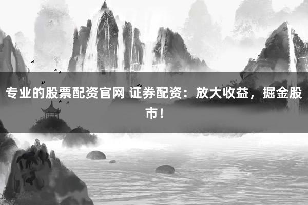 专业的股票配资官网 证券配资：放大收益，掘金股市！