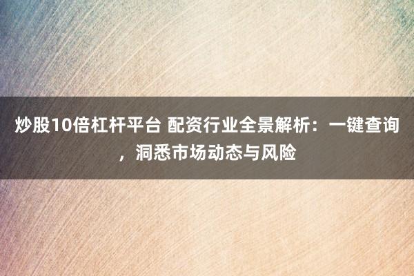 炒股10倍杠杆平台 配资行业全景解析：一键查询，洞悉市场动态与风险