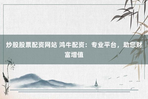 炒股股票配资网站 鸿牛配资：专业平台，助您财富增值