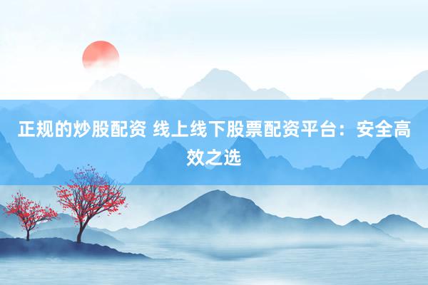 正规的炒股配资 线上线下股票配资平台：安全高效之选